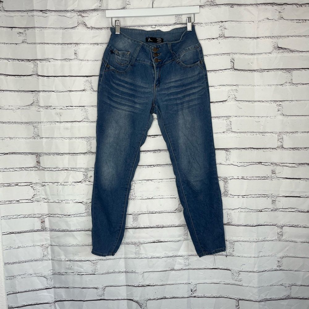 Always Friday Skinny High Rise Jeans Medium Wash Women’s 7 Blue Stretch Denim
